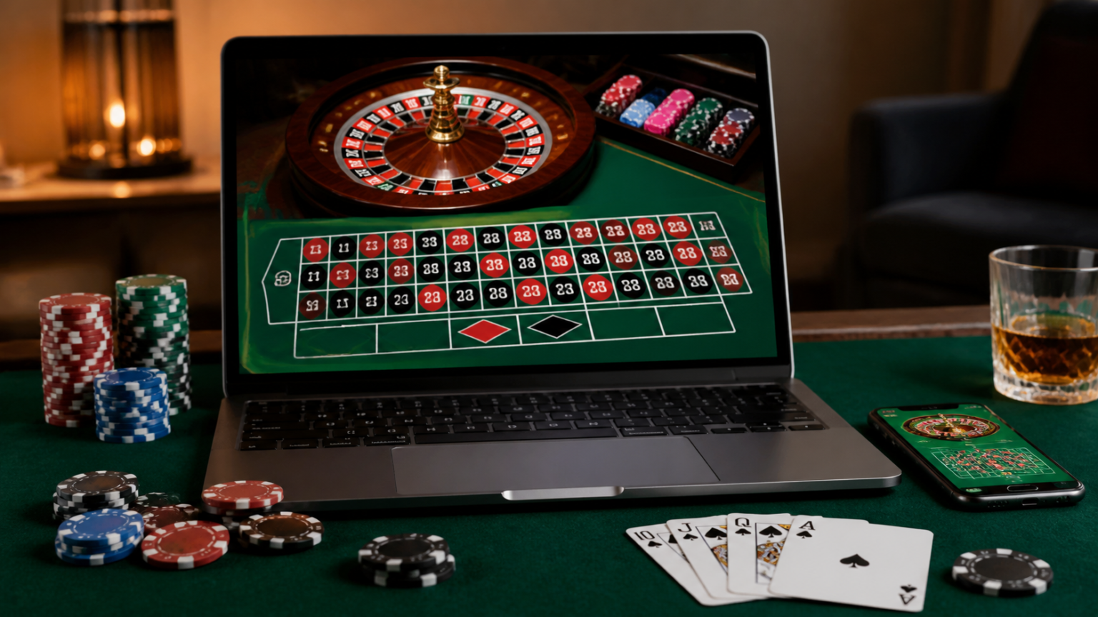 online betting Singapore: What Readers Should Know Laptop showing online betting interface with casino chips and cards