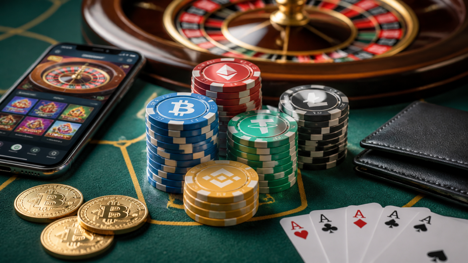 Best Crypto Casino for Beginners: Games, Payments and Security Explained Crypto casino interface with chips and cards
